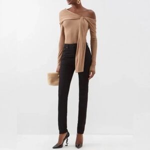 SAINT LAURENT Paris High-rise skinny jeans in Black Size 25